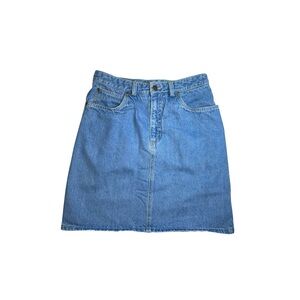 Vintage Lizwear Denim Skirt Made in USA High Rise Blue Jean Medium Wash